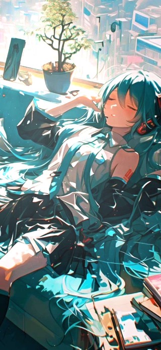 初音躺平了