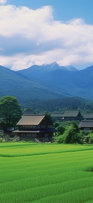 小清新治愈稻田风景