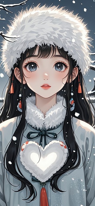 雪中少女