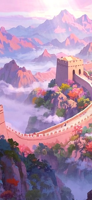 花漾壁纸 云巅长城