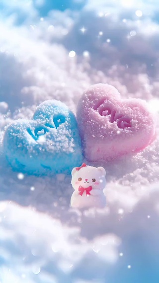 浪漫爱心雪花