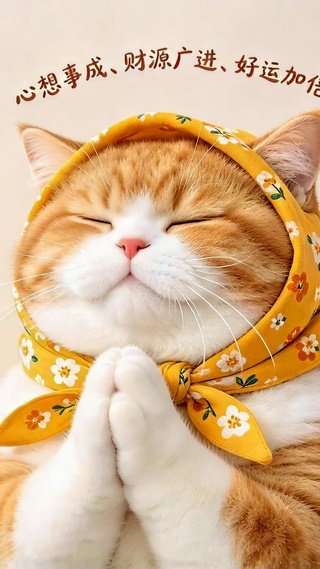 祈福橘猫好运常在