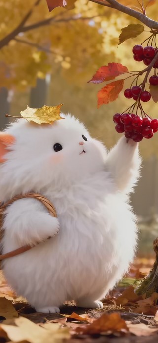 超萌采果子的仓鼠