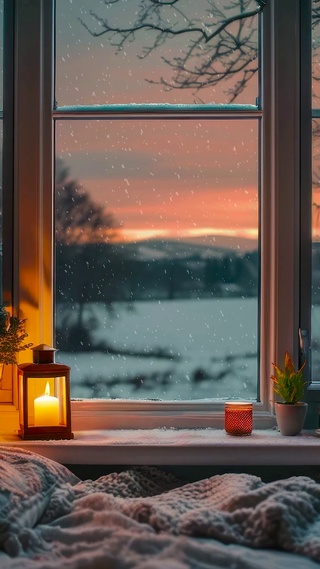 雪天温馨小屋卧室