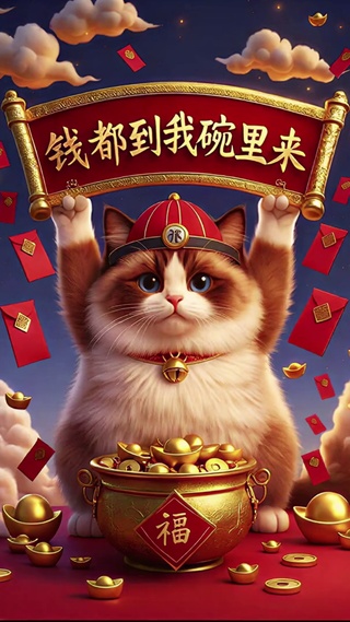 钱来招财猫 无缝循环