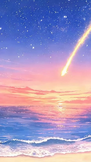 夕阳海景