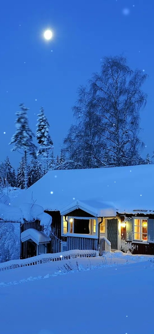 温馨雪夜 风景手机动态壁纸 风景手机壁纸下载 元气壁纸