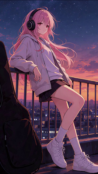 天台唯美少女