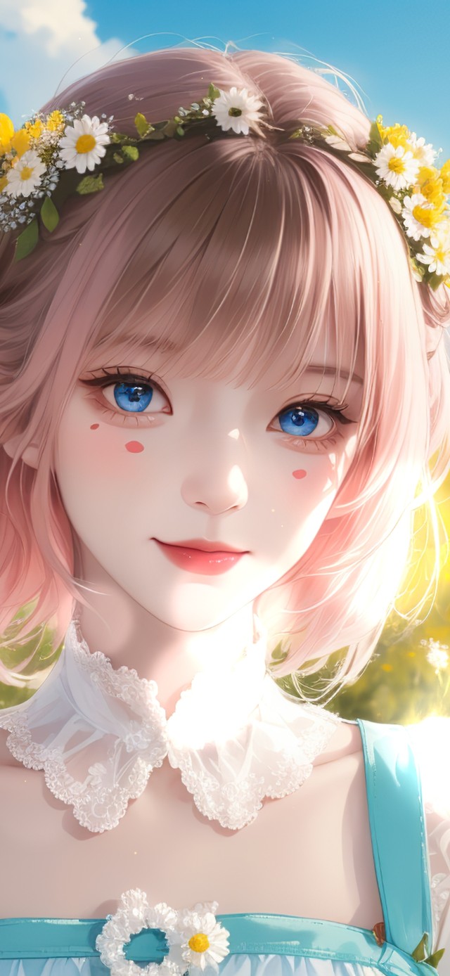 田园花海清纯治愈短发美少女