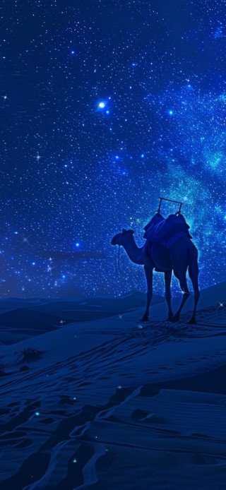 沙漠星空骆驼