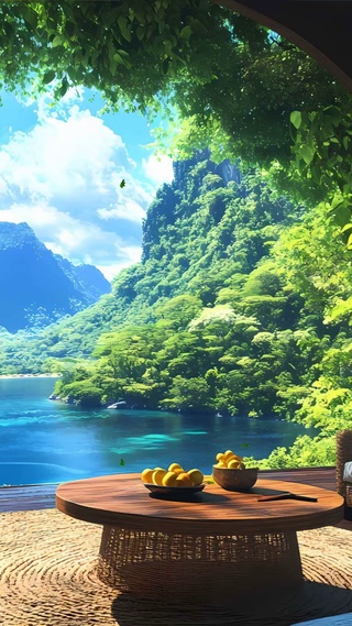 护眼山川绿景河流