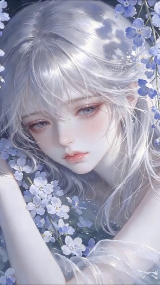 唯美梦幻紫藤花少女