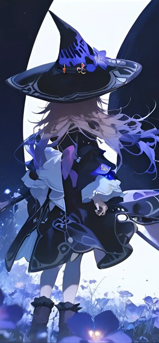 大黑塔-月下少女的背影