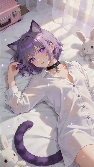 紫发猫耳少女