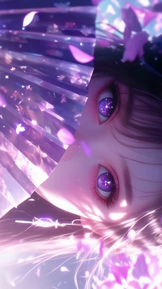 星瞳藏扇 紫影浮花