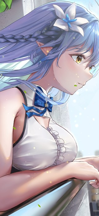 夏日阳台少女