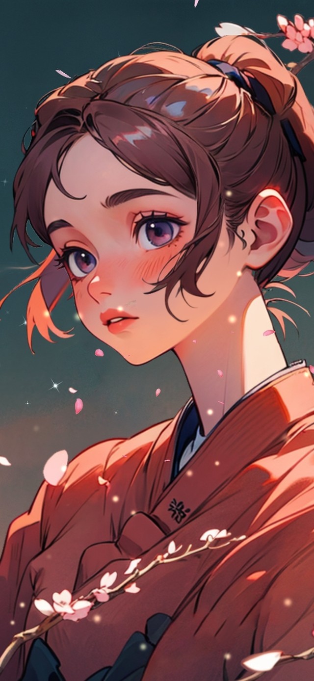 樱花树下的女孩