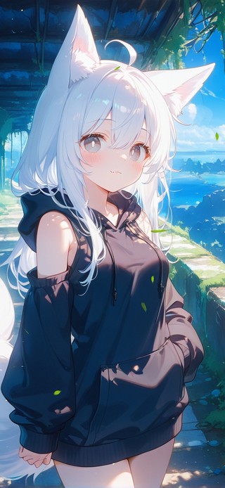 唯美白发狐女