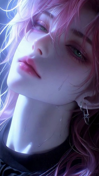 赛博朋克粉发少女