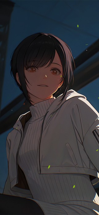 唯美夜晚风景少女