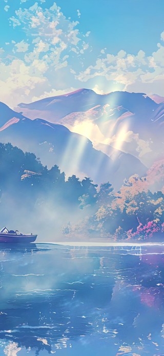动漫场景山水AI壁纸