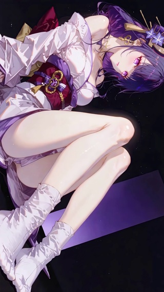雷电将军紫发美少女