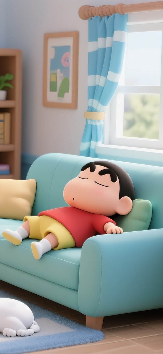 治愈解压画风  躺平的小新