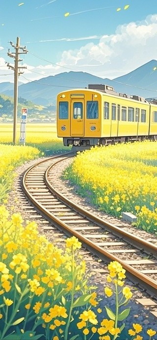 油菜花田列车