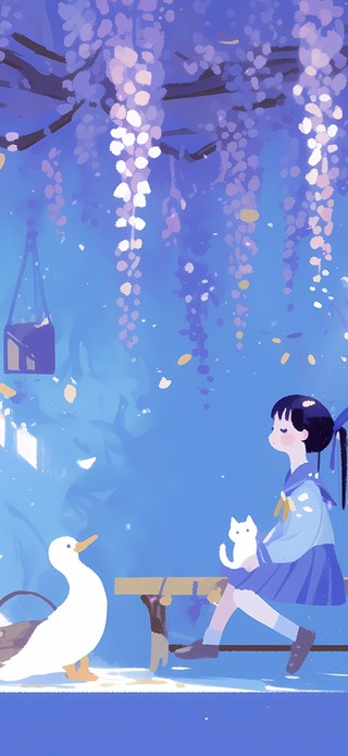 紫藤树下