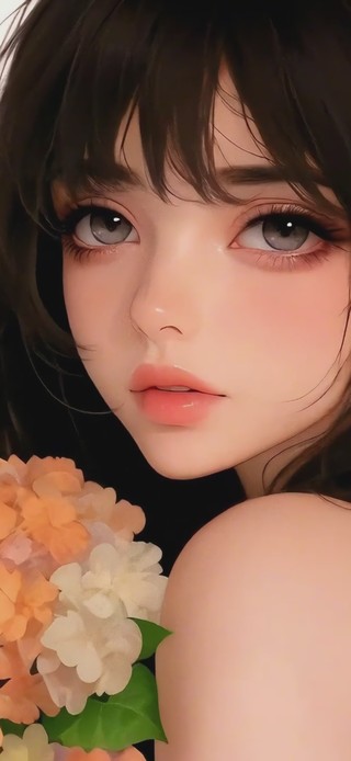 梦幻绣球花少女