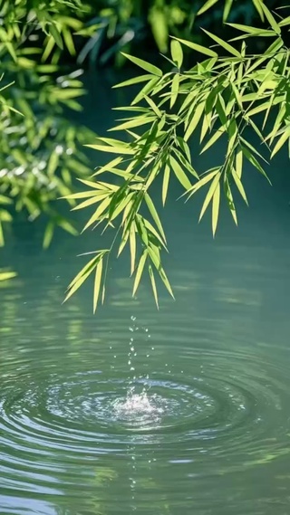 湖水竹叶