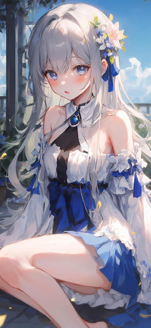 4K清纯可爱白发长腿少女