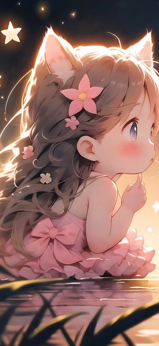 星空下女孩
