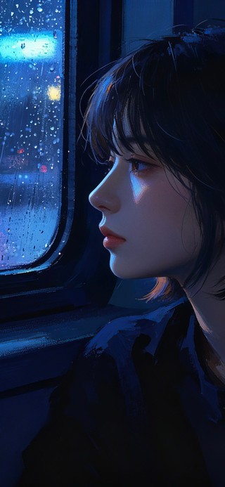 蓝雨窗前