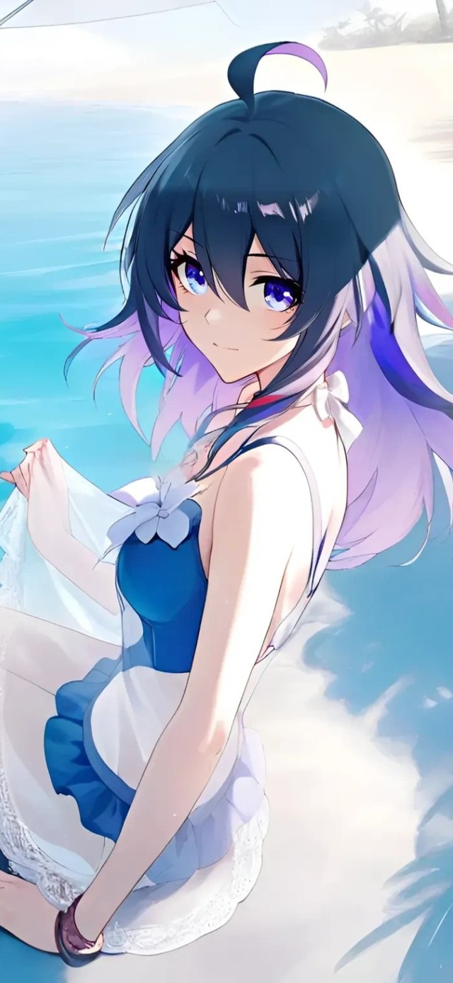 希儿-海边泳装少女