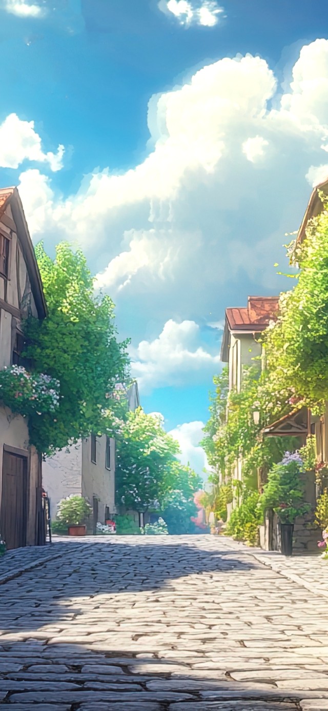 夏日清爽静谧温暖小镇