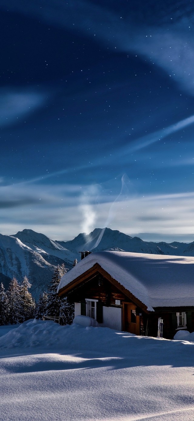 雪中小屋 风景手机动态壁纸 风景手机壁纸下载 元气壁纸