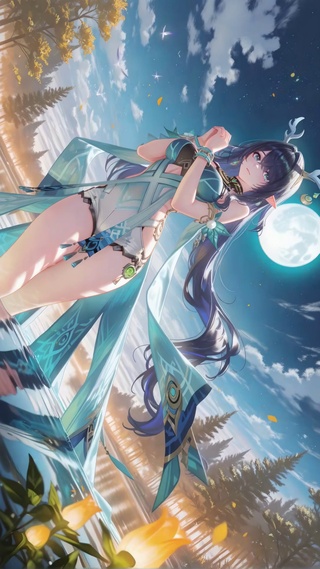 月色湖面长腿菈乌玛