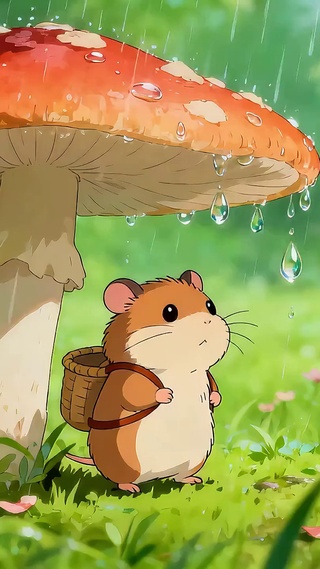 躲雨小仓鼠