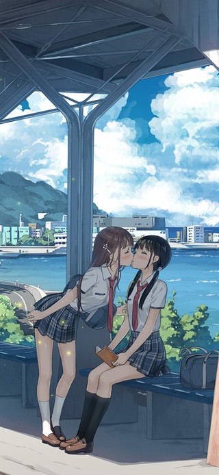 唯美公交站女孩