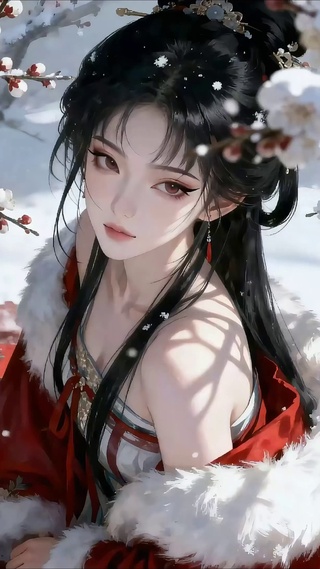 古风红衣美女