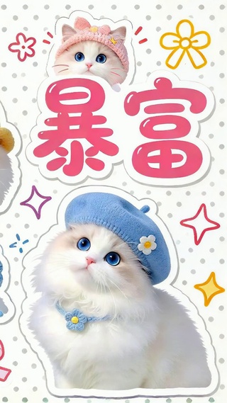 可爱萌猫 发财暴富顺利