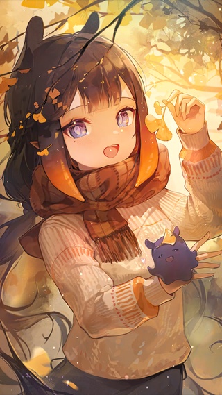 晚秋可爱女孩