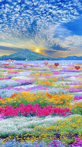 五彩缤纷花海