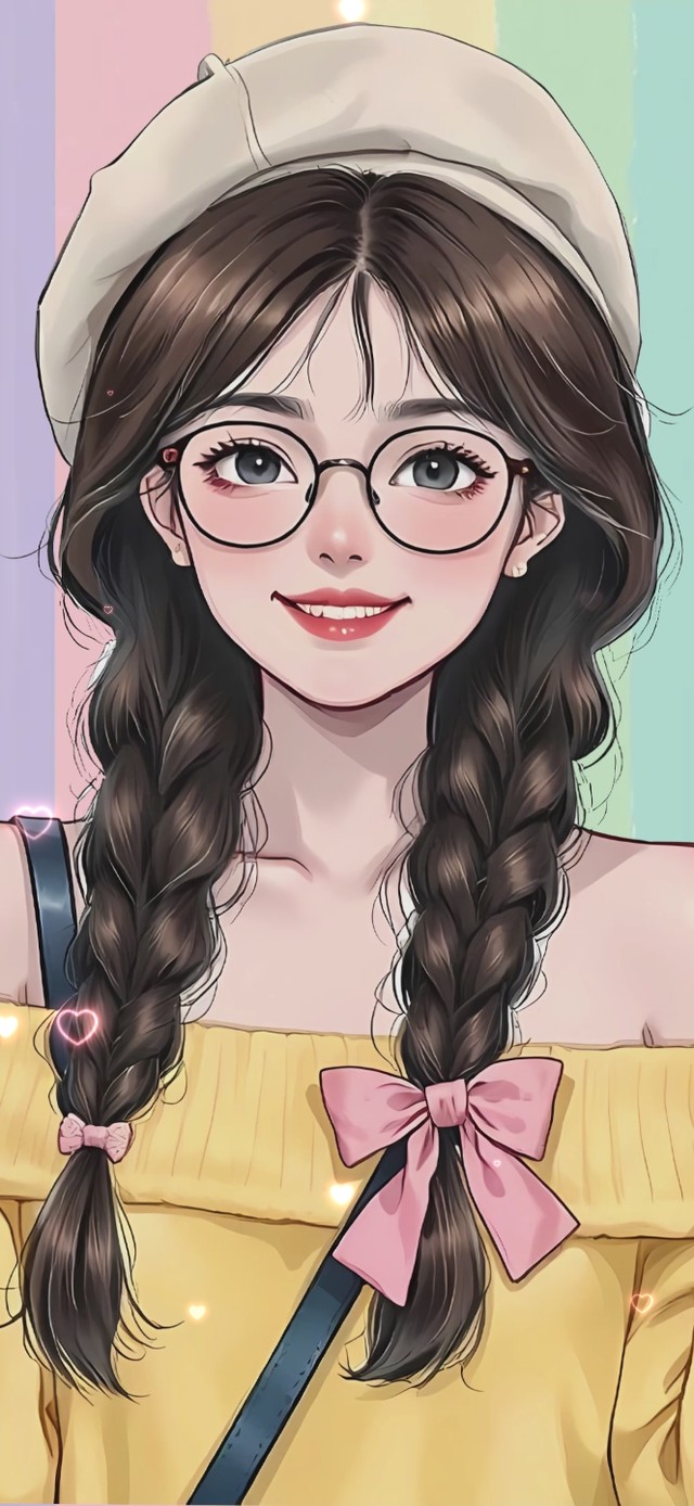 手绘可爱女孩(小清新手机动态壁纸)