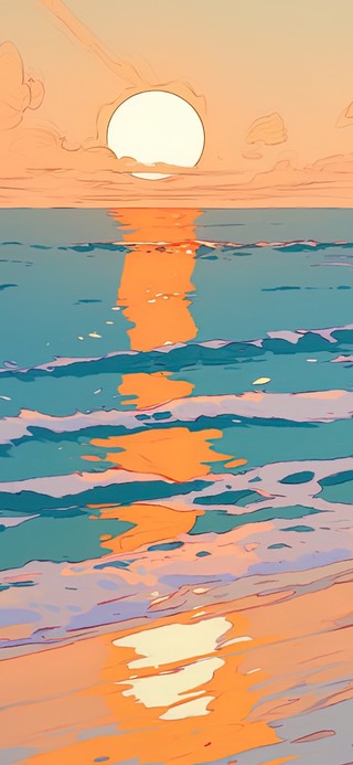 海滩落日