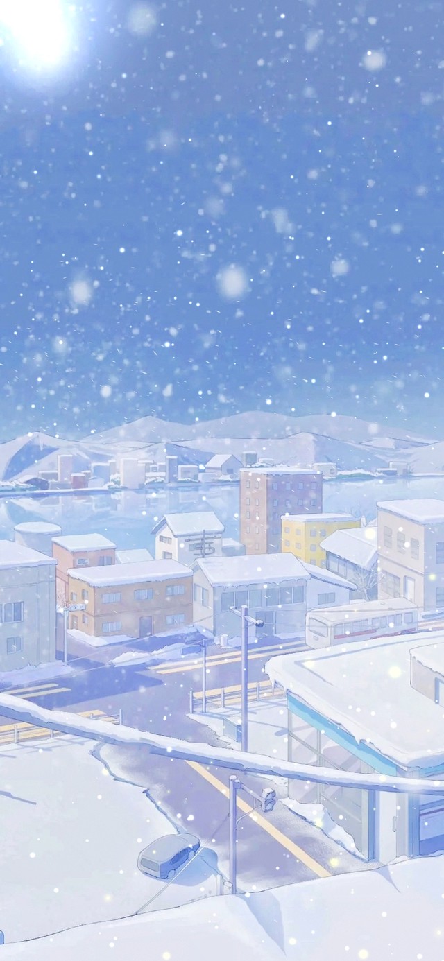 4K唯美治愈雪景城市