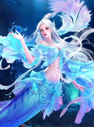 超美的蓝色美人鱼