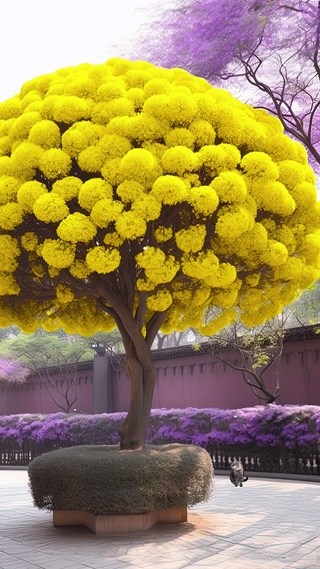 唯美黄色流苏花