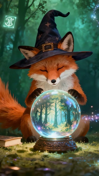 森林奇幻狐狸魔法师